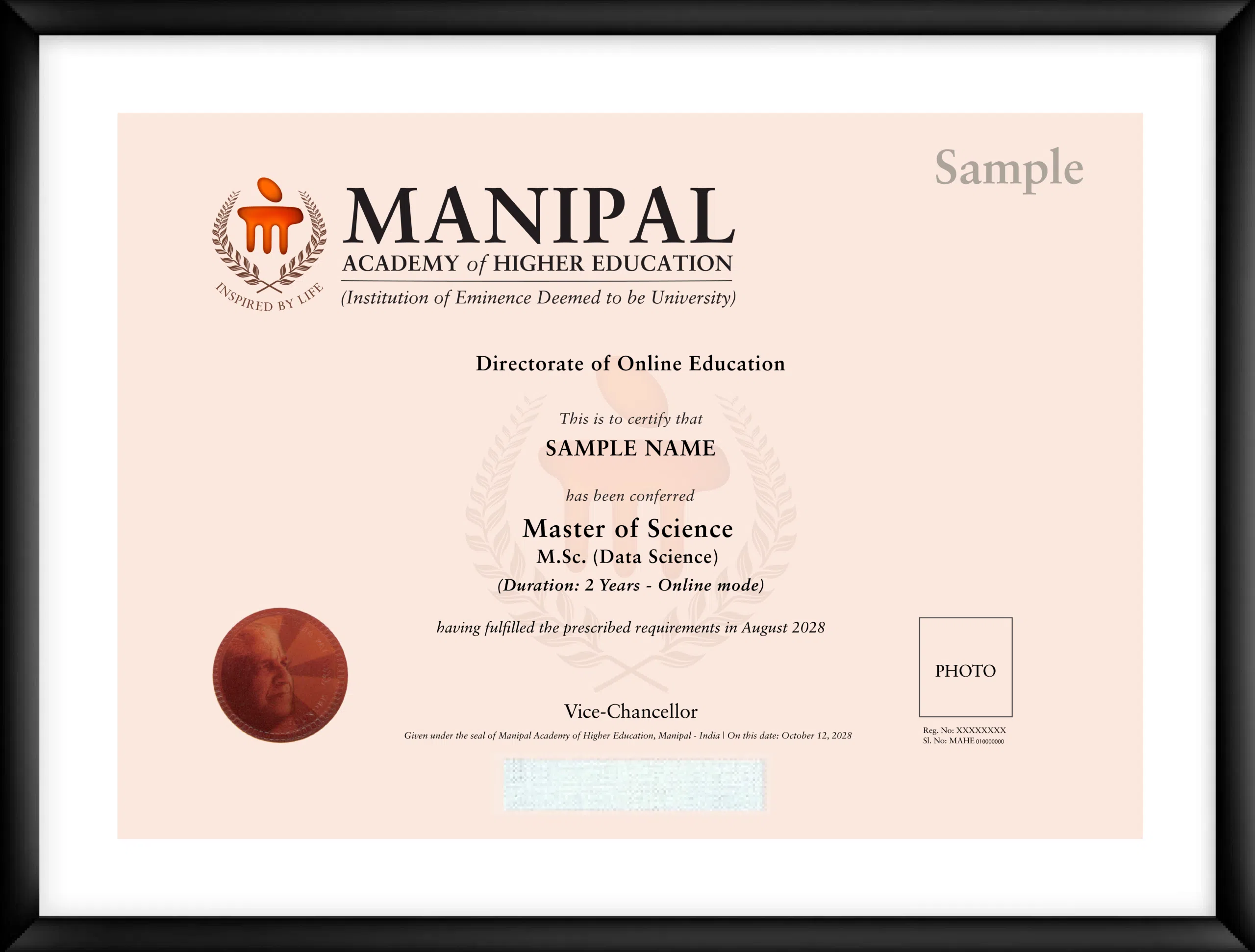 MSc in Data Science Degree Certificate