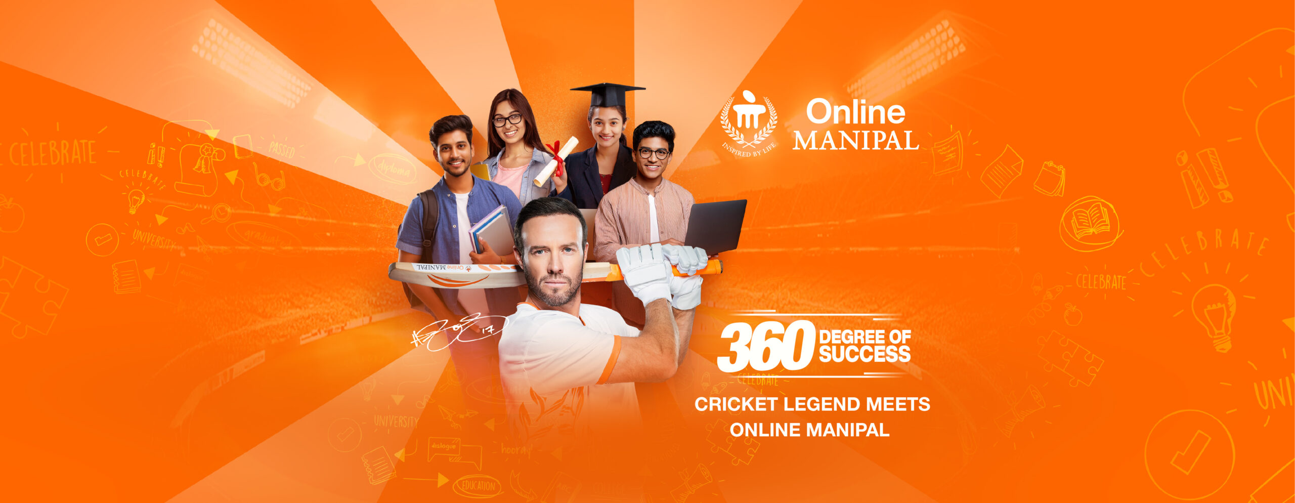 Online Manipal and AB de Villiers Team Up for “360 Degree of Success”