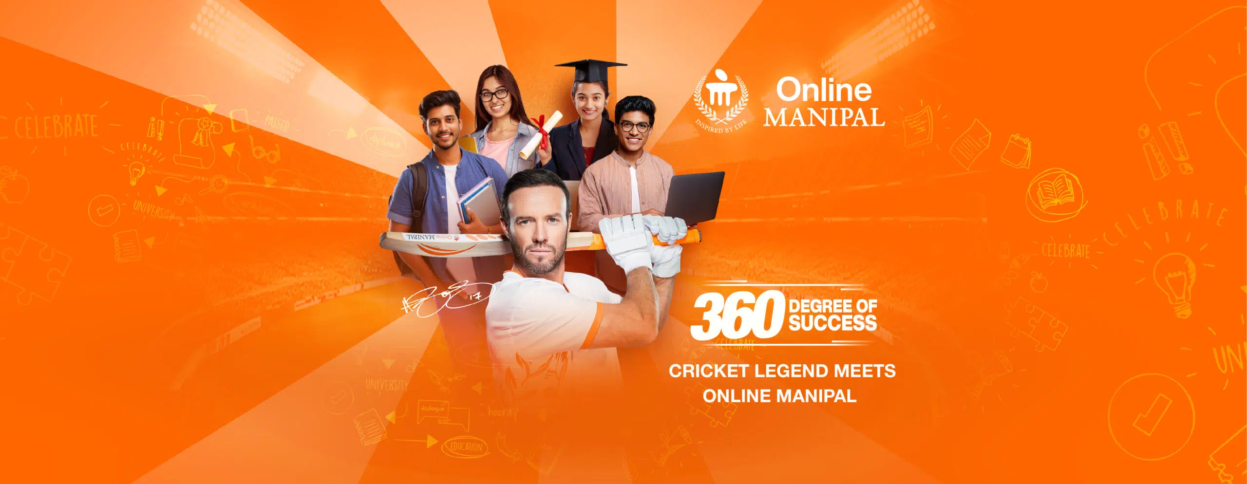 Online Manipal and AB de Villiers Team Up for “360 Degree of Success” 