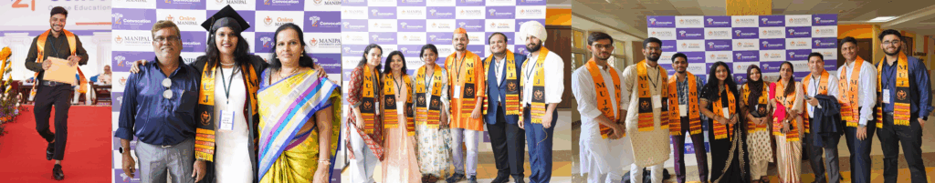 Collage of learners in the 4th Convocation of MUJ