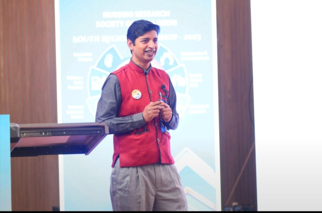 Dr. Jain addressing crowd