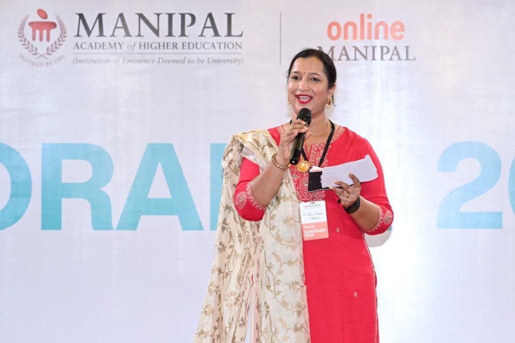 Dr Aruna emceeing at PANORAMA 2024