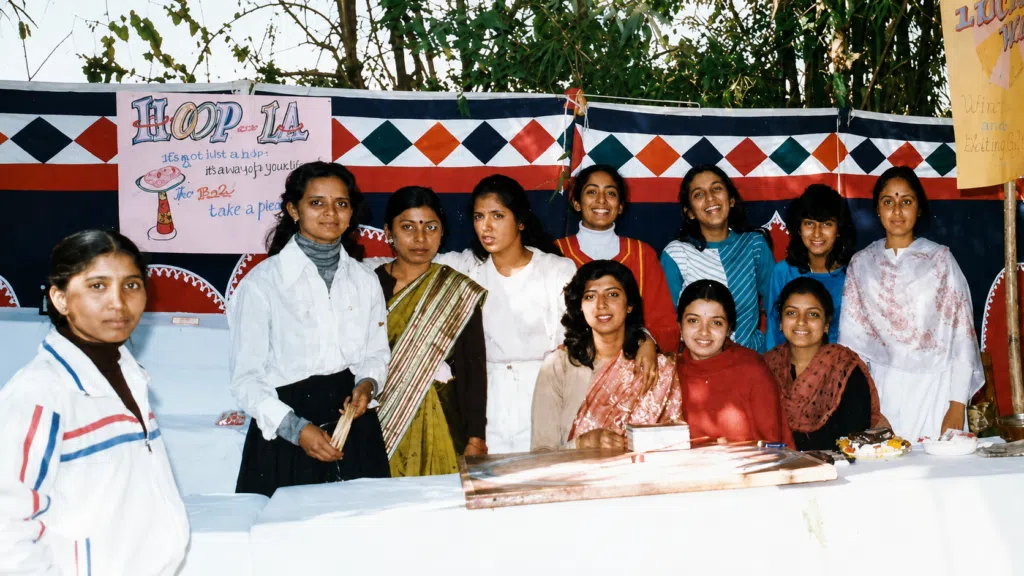 Sarita Nanda with her classmates during her school days
