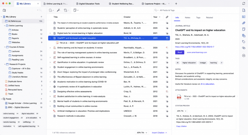 Zotero is one of the most essential digital tools for students doing research-heavy coursework